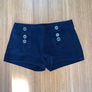 Cute Button Navy Shorts